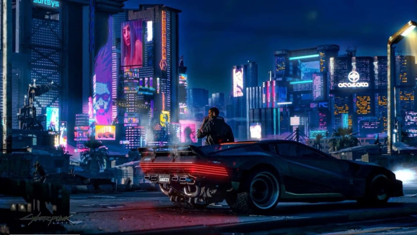 Exploring The Tech-noir Future Of Cyberpunk 2077 In Glorious High-definition. Background