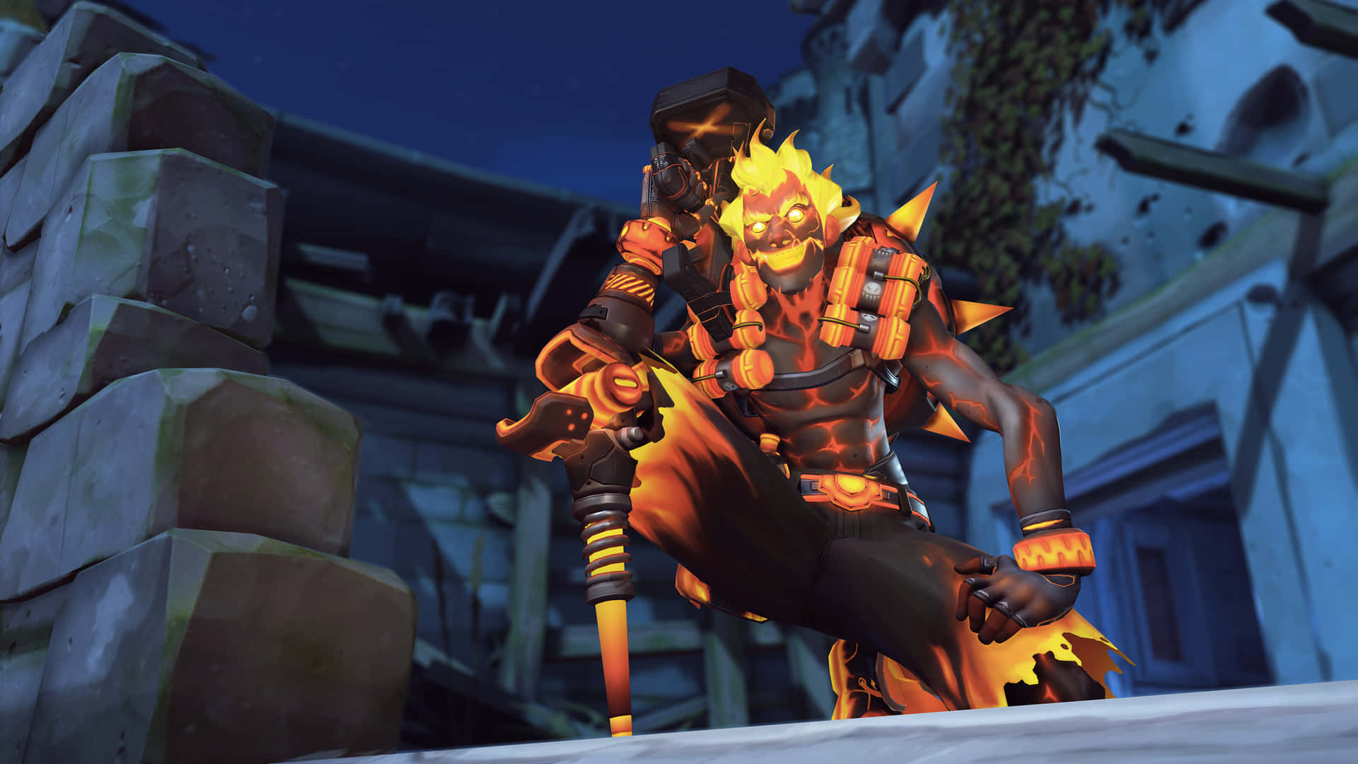 Explosive Fun With Junkrat - Overwatch Hero Background