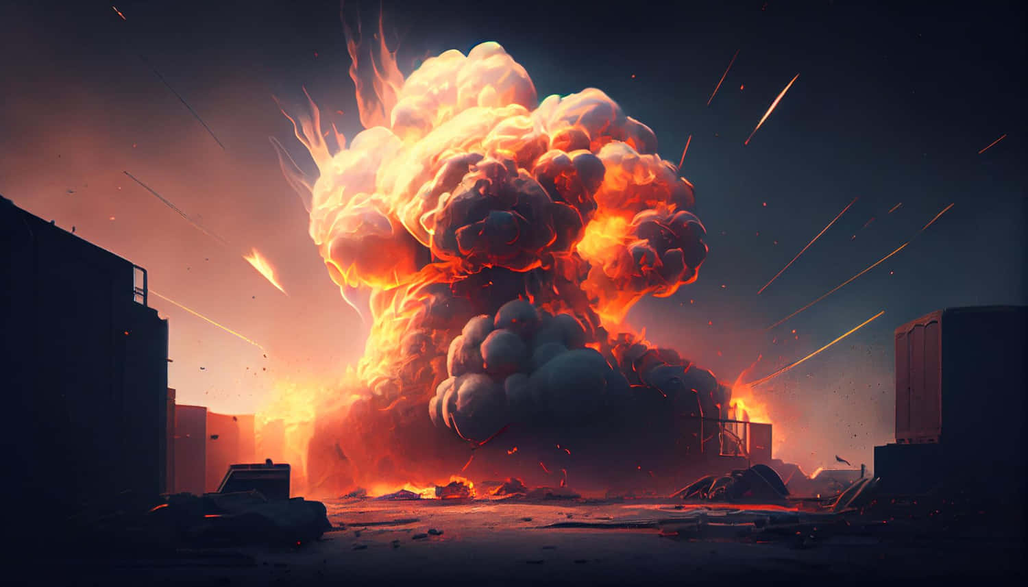 Explosive Urban Destruction Background