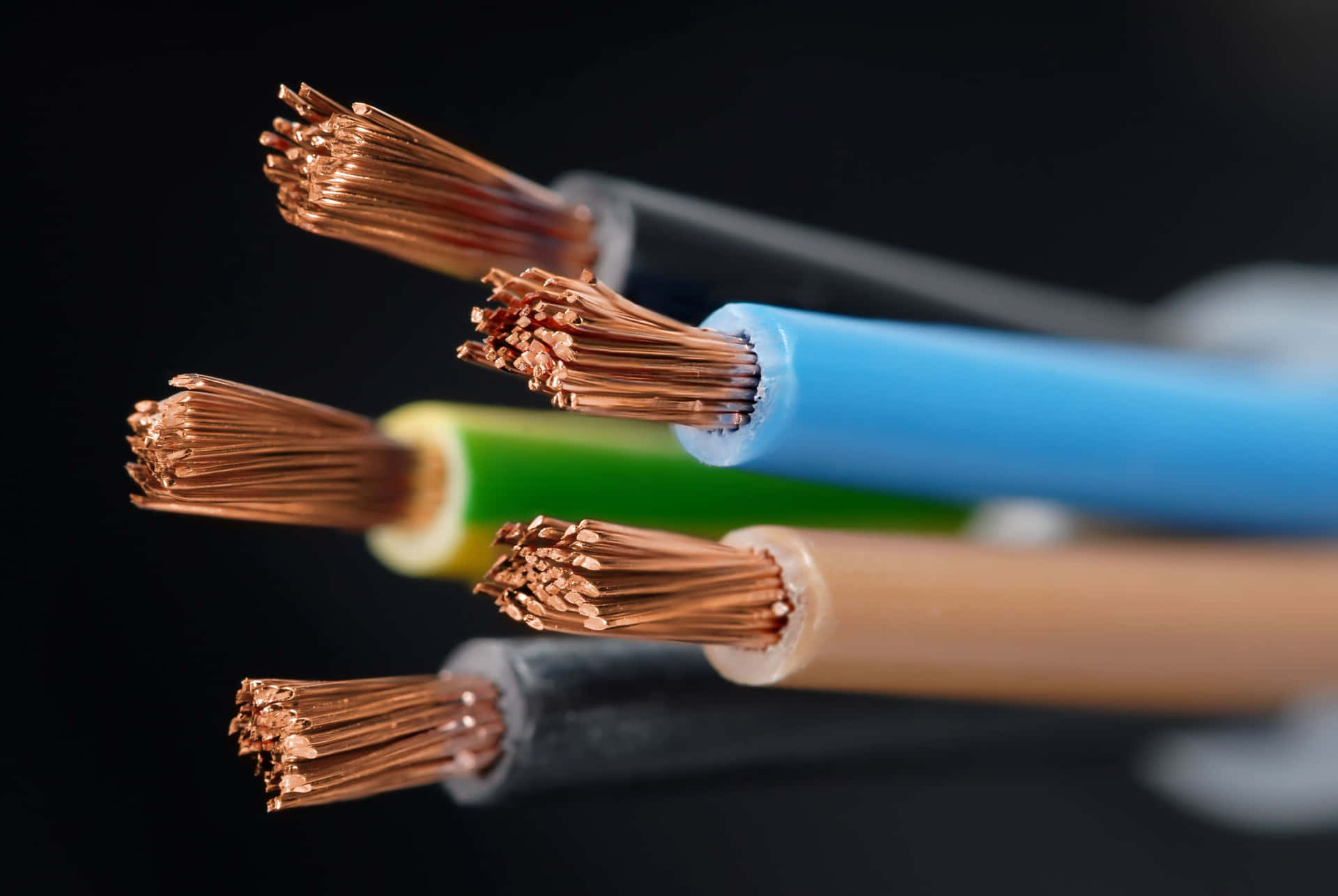 Exposed Copper Wires Electrical Cables Background