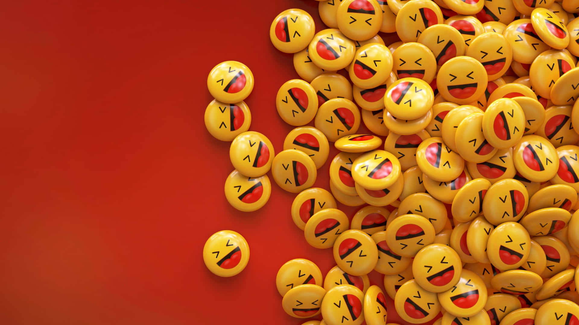 Expressive Emoji Balls Showcasing Diverse Positive Emotions Background
