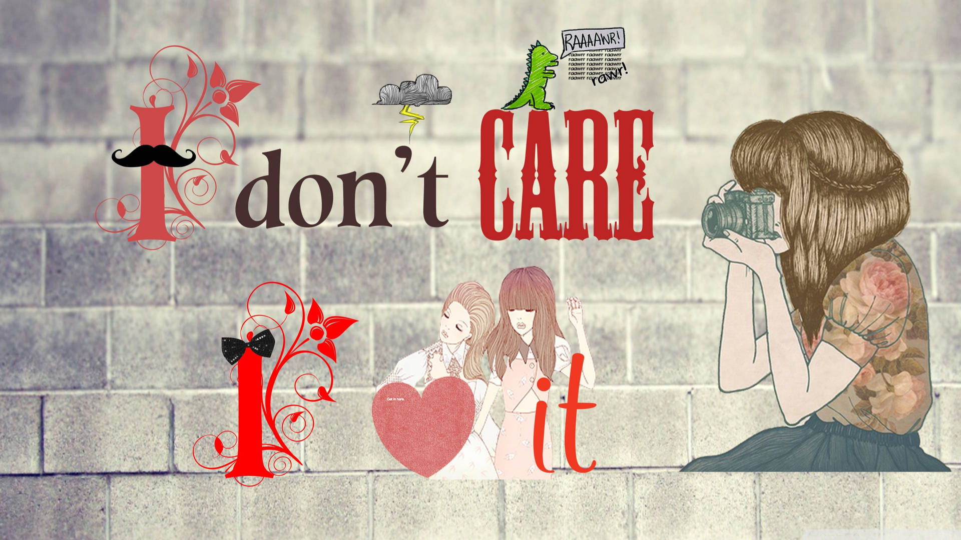 Expressive 'i Don't Care' Photo Collage