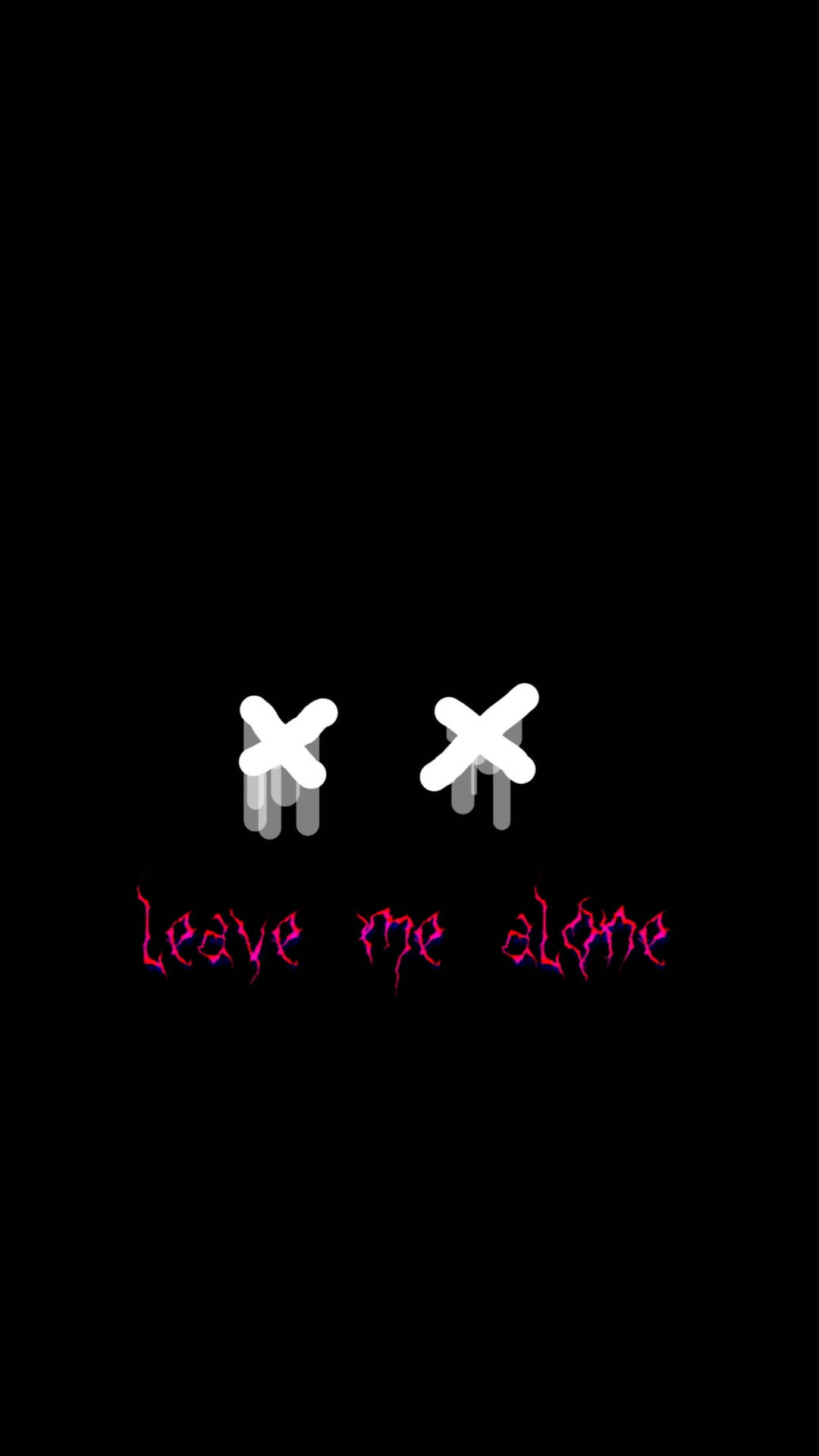 Expressive Illustration With 'x' Eyes Saying Leave Me Alone Background