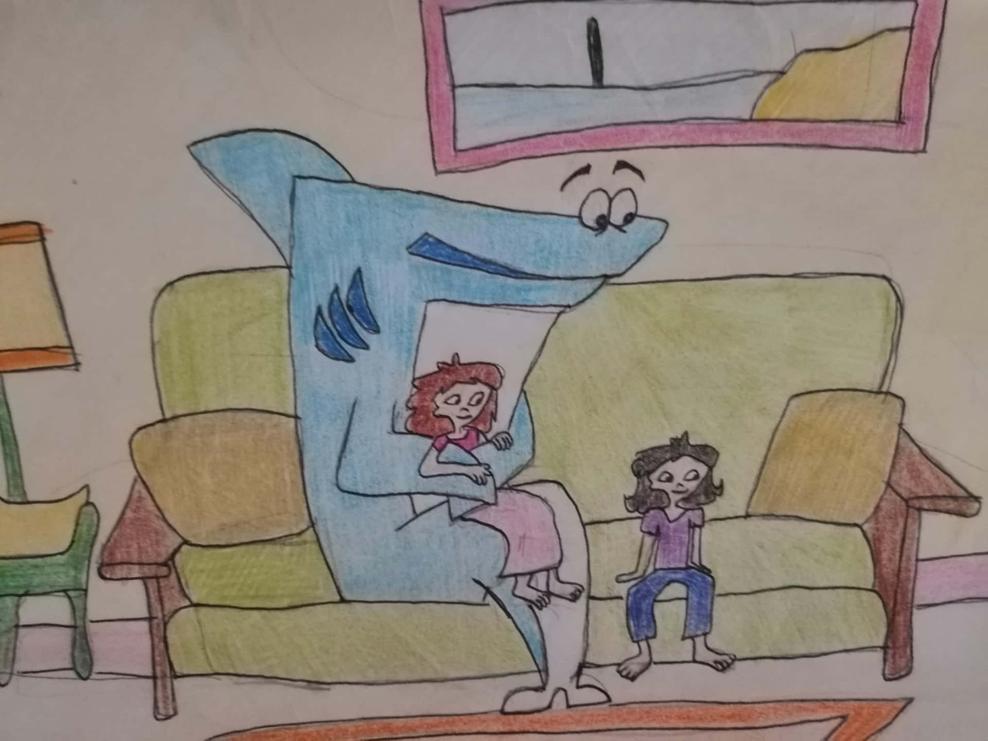 Expressive Sketch Of Kenny The Shark Background