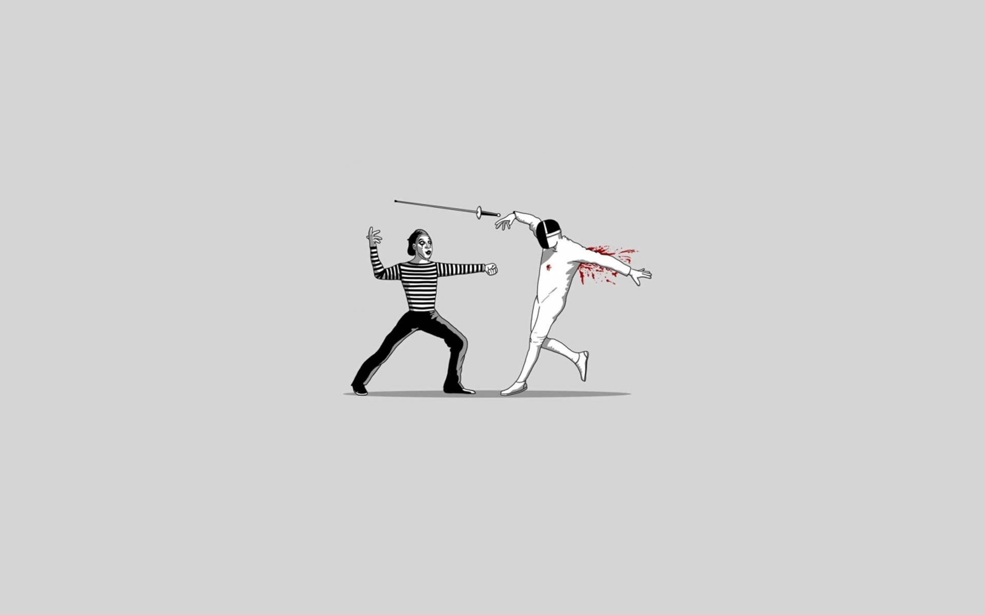 Exquisite Artwork Of Mime Fencing