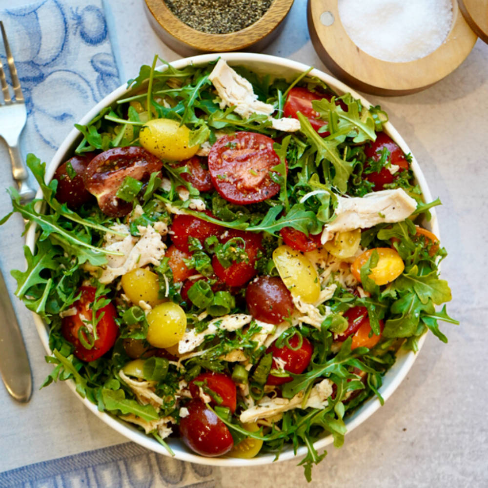 Exquisite Arugula, Tomato, Potato, And Chicken Salad