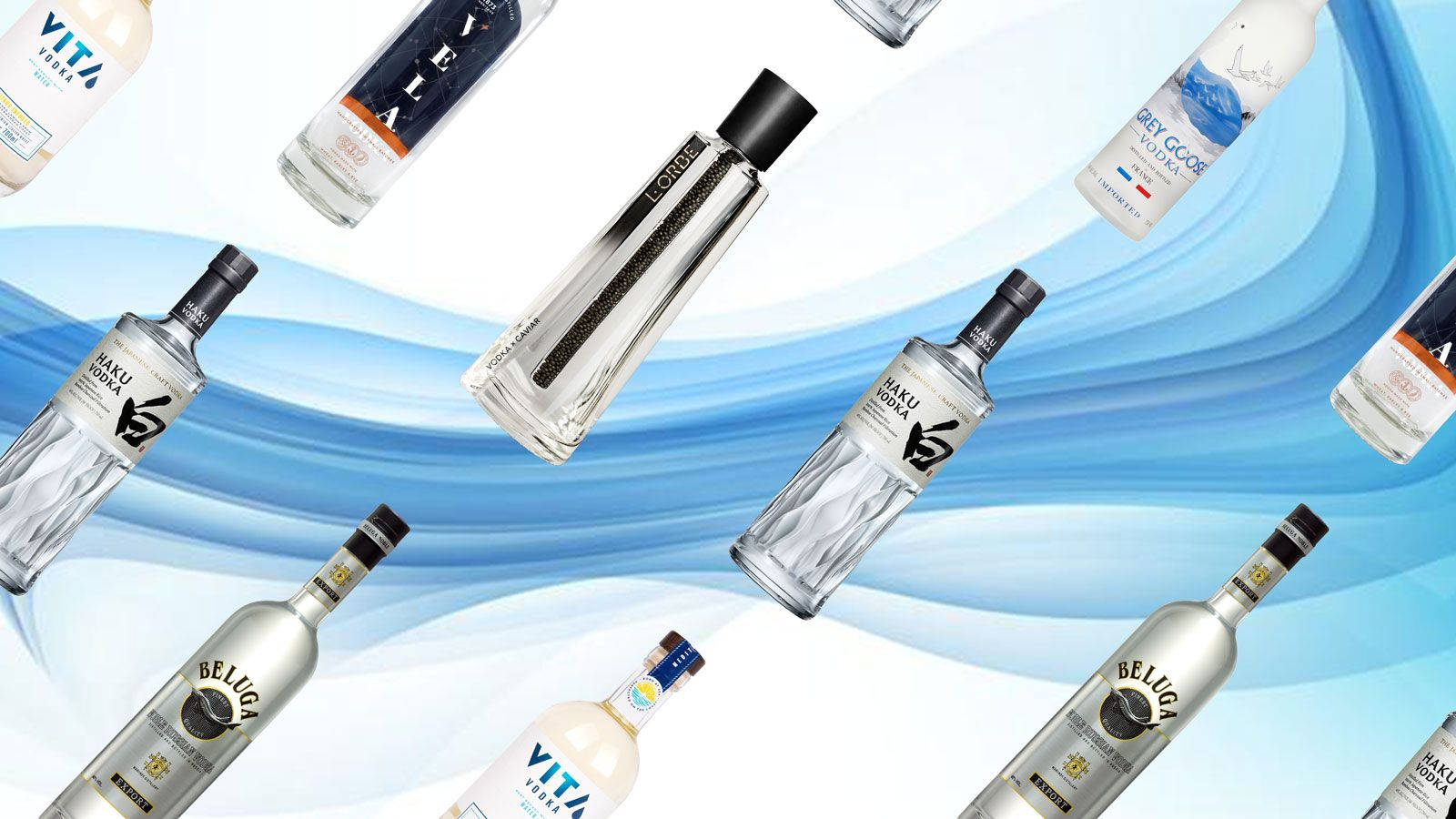 Exquisite Assortment Of Beluga Vodka Bottles Background