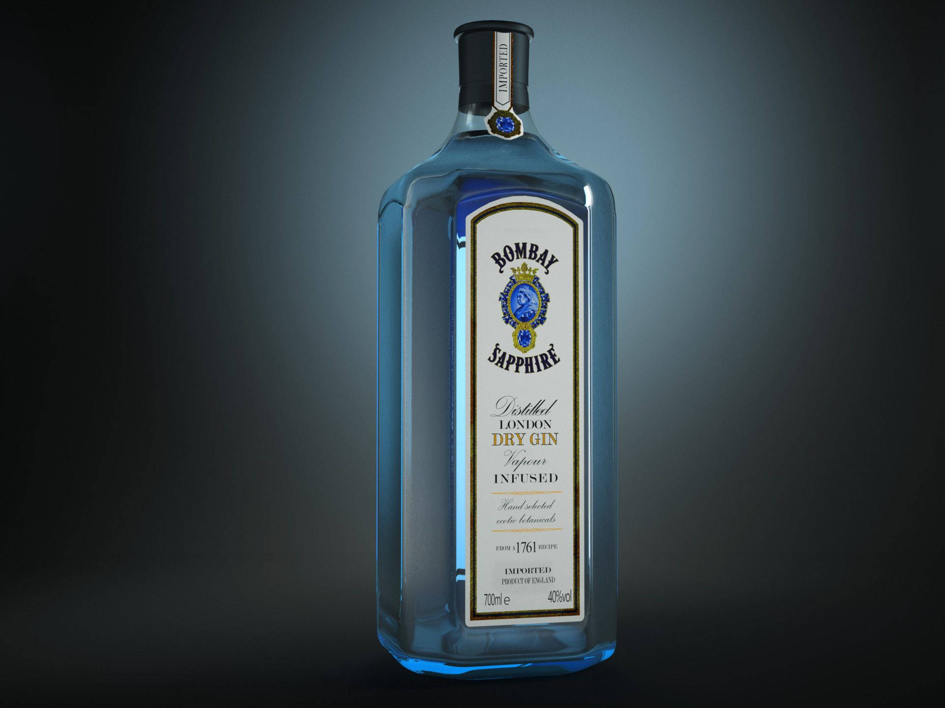 Exquisite Bottle Of Bombay Dry Gin Background