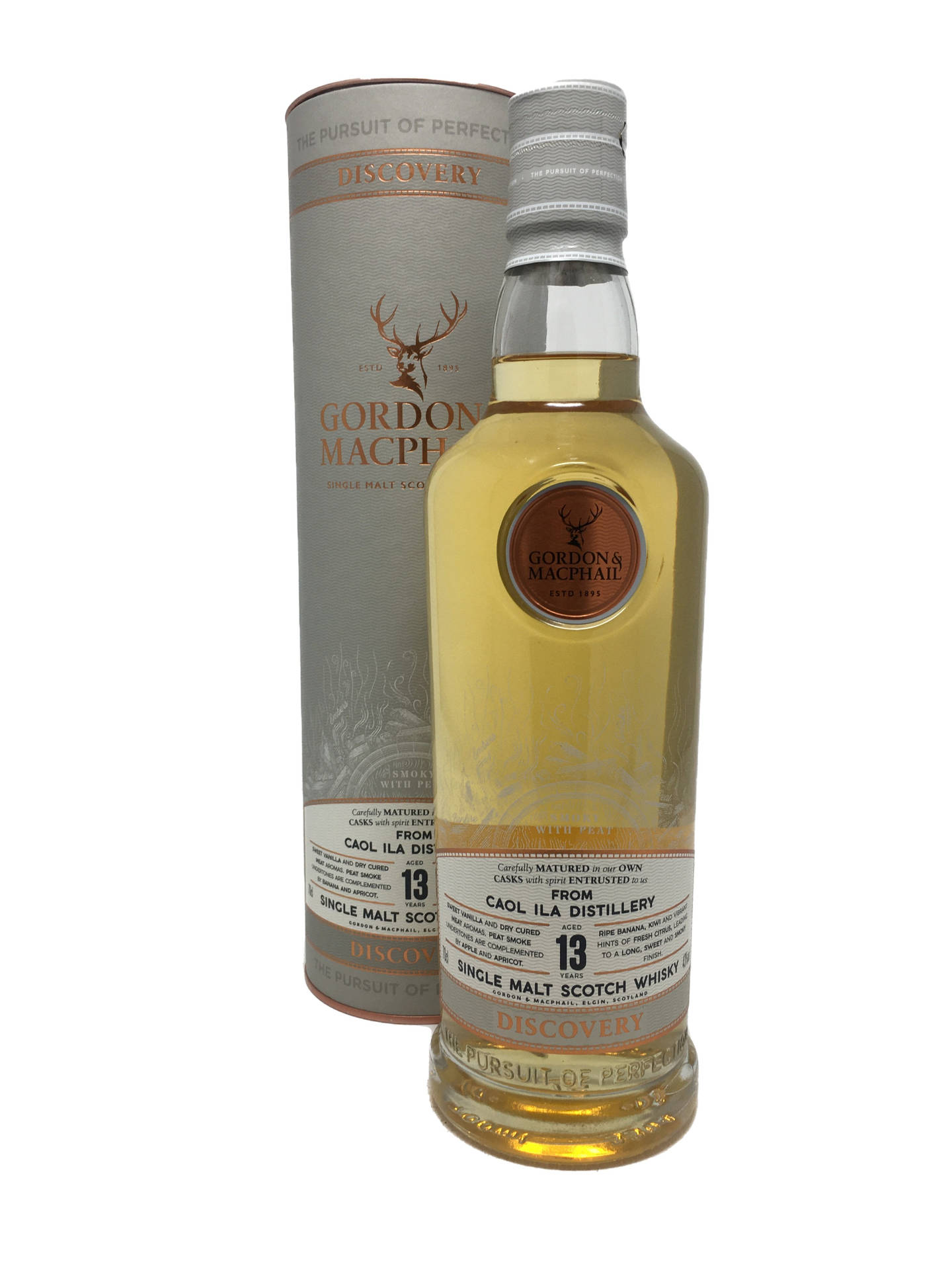 Exquisite Bottle Of Caol Ila Gordon And Macphail Scotch Whisky Background