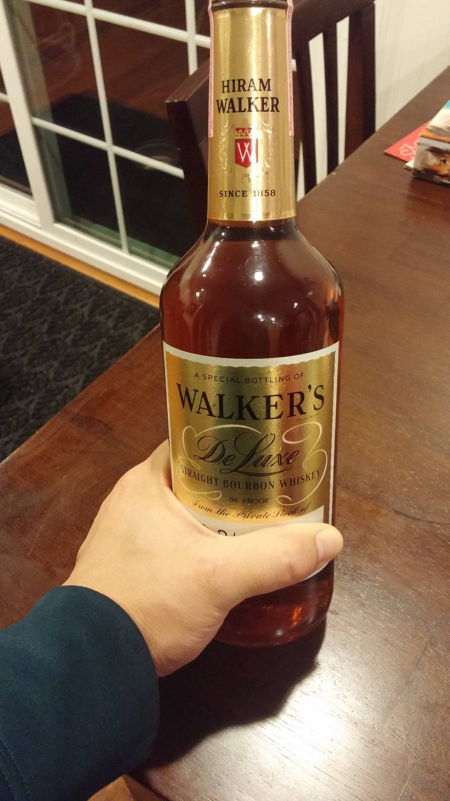 Exquisite Bottle Of Hiram Walker Deluxe Straight Bourbon Whiskey