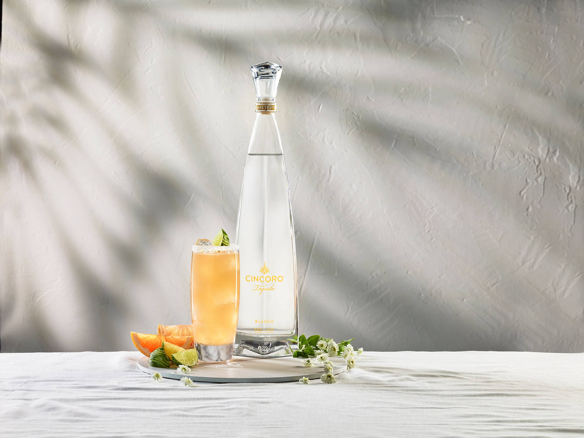 Exquisite Cincoro Tequila Bottle Paired With Luscious Margaritas