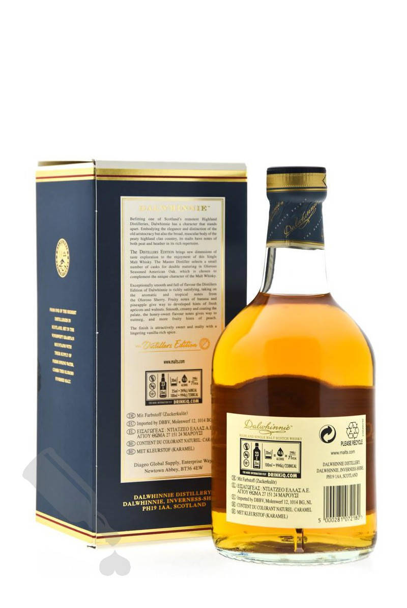 Exquisite Dalwhinnie 2018 Distillers Edition Whisky Background