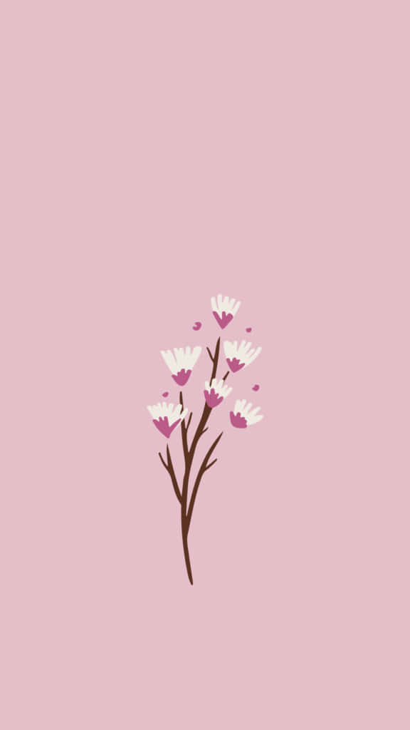 Exquisite Light Pink Floral Wallpaper For Iphone Background