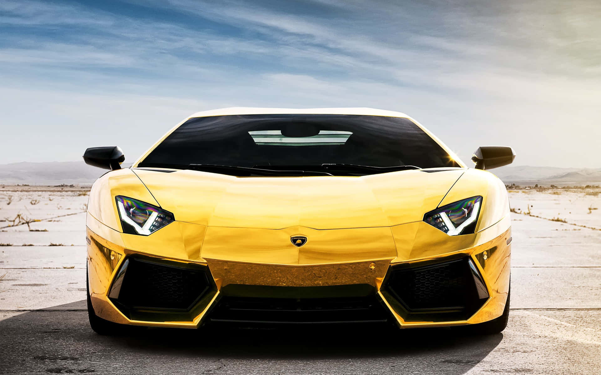 Exquisite-looking Yellow Gold Lamborghini Background
