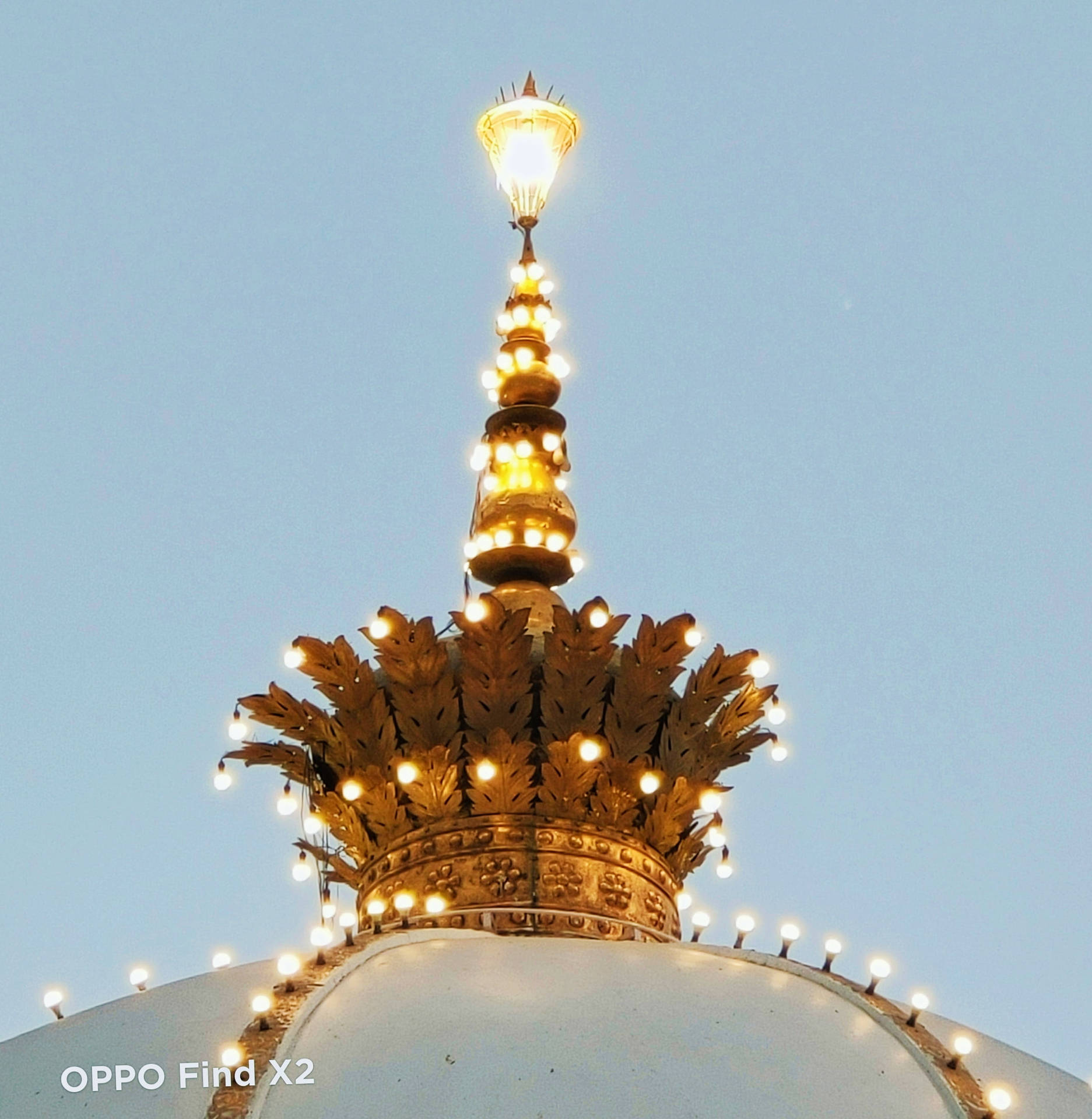 Exquisite Night View Of Ajmer Sharif Dargah Dome Background