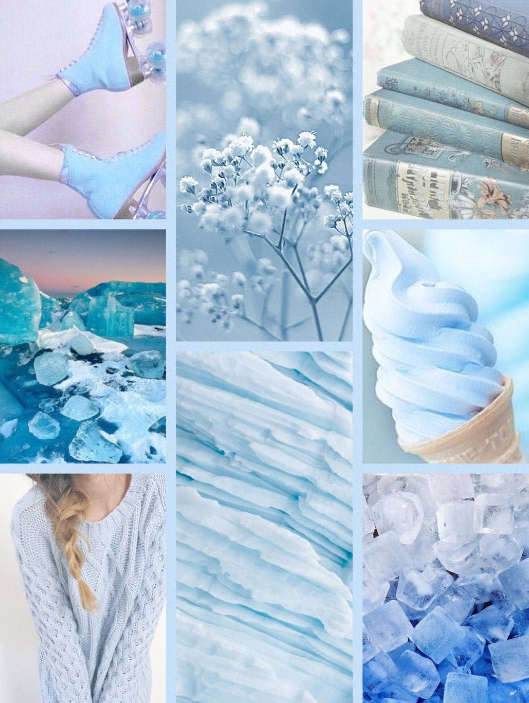 Exquisite Periwinkle Blue Ice On A Cold Day Background