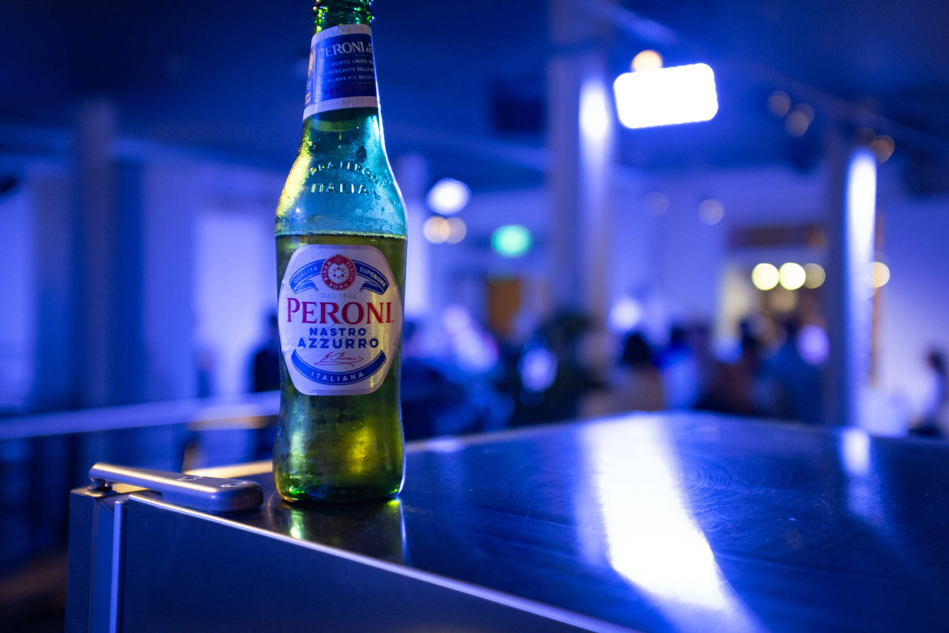 Exquisite Peroni Beer In Blue Ambiance