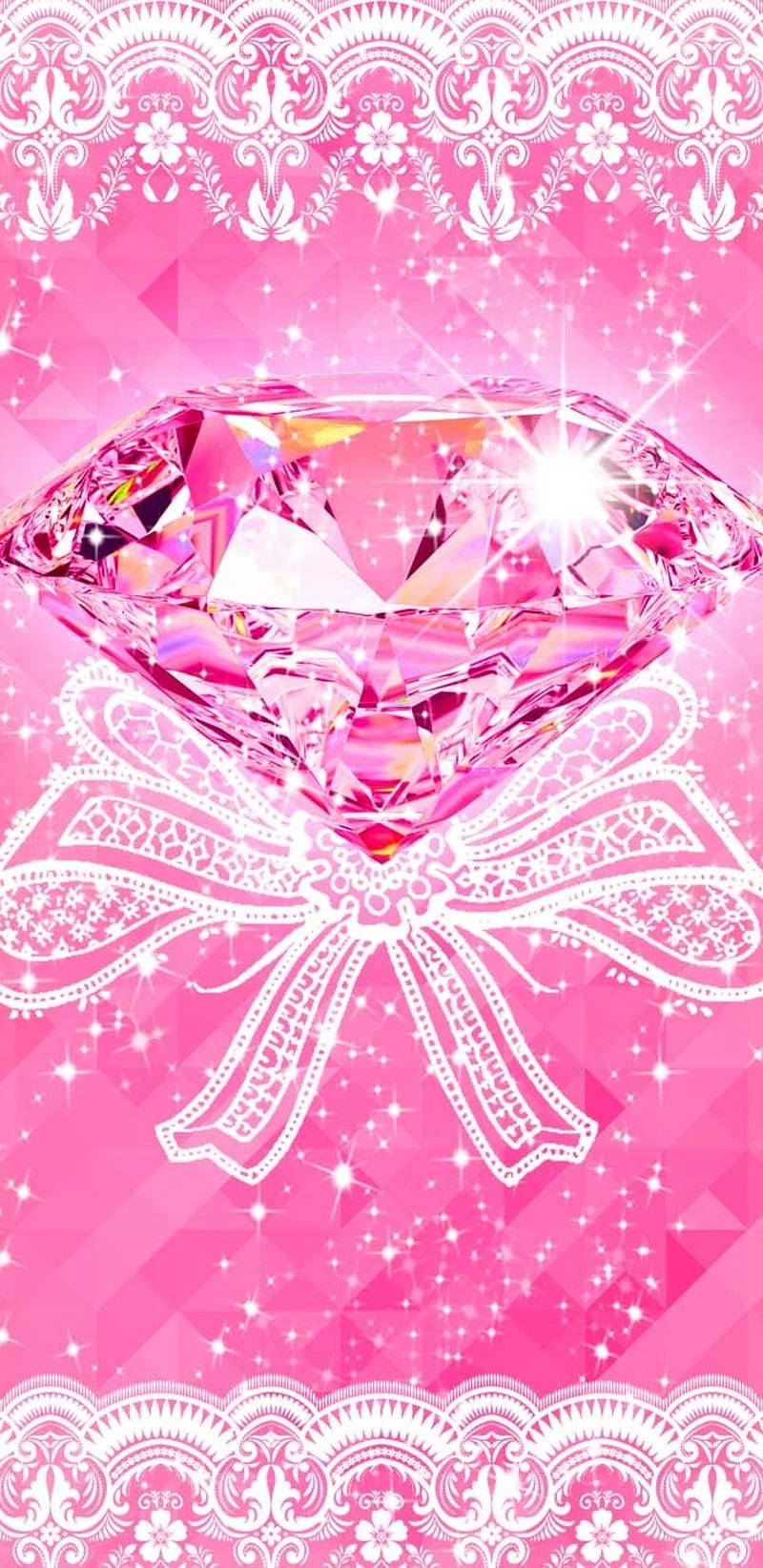 Exquisite Pink Diamond In Shimmering Light Background
