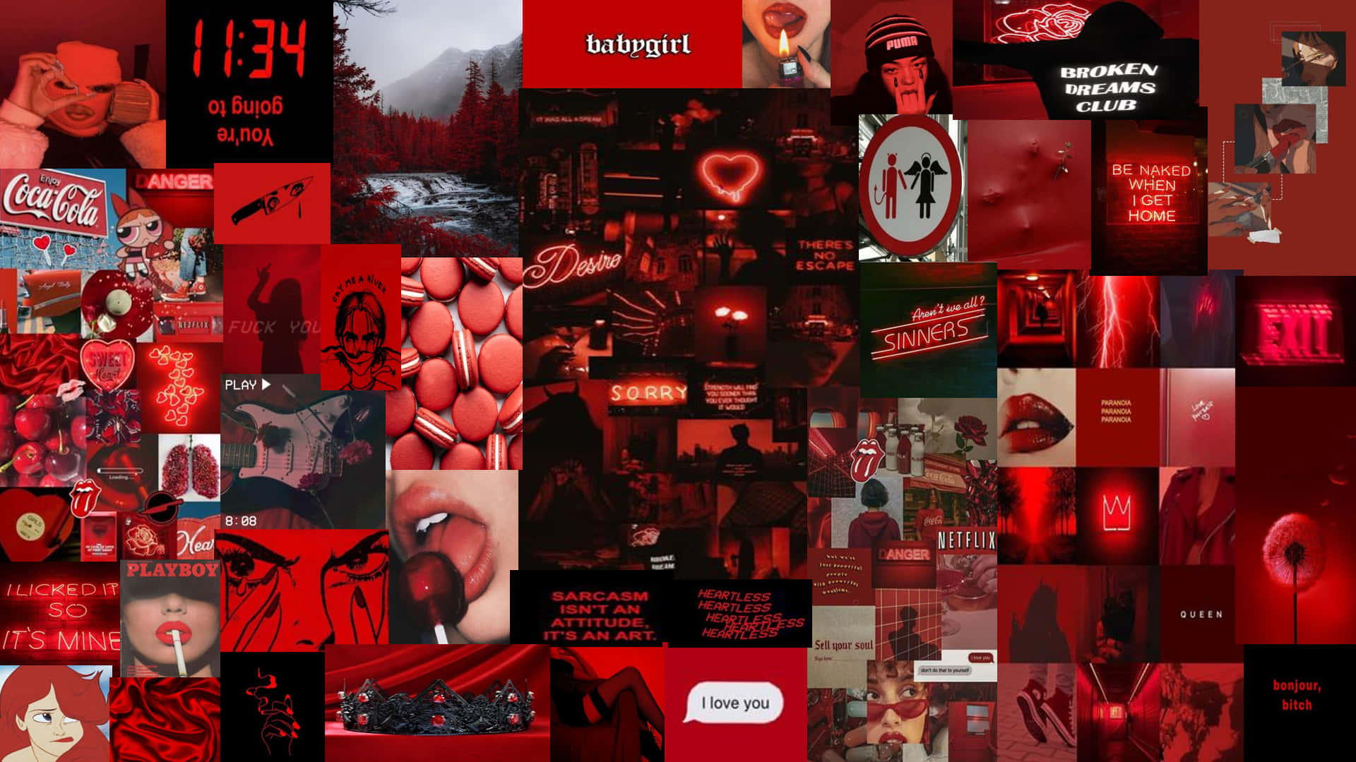 Exquisite Red Aesthetic Laptop Theme