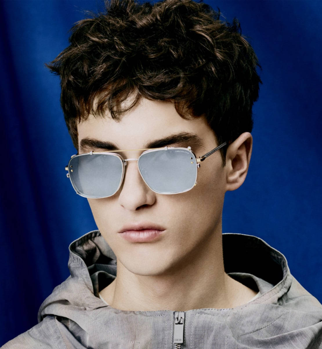 Exquisite Silver Sunglasses By Christian Dior Background