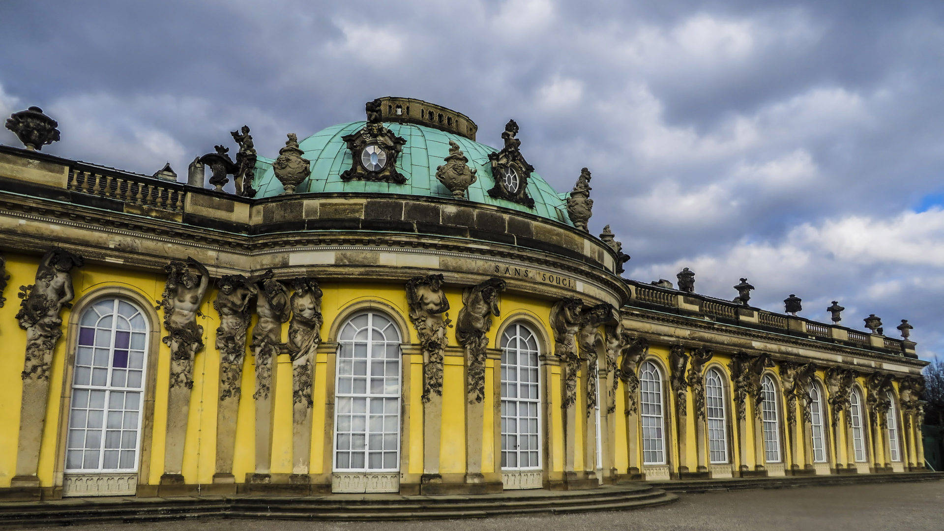 Exterior Of Sanssouci Palace Potsdam Background