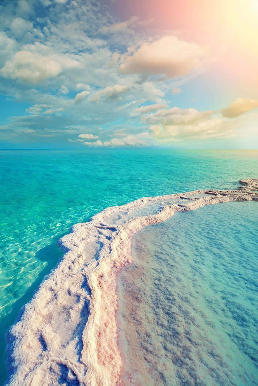 Extracted Dead Sea Salt Path Background