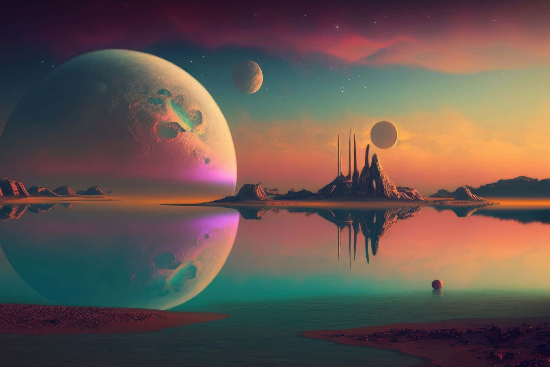 Extraterrestrial_ Sunset_ Landscape Background