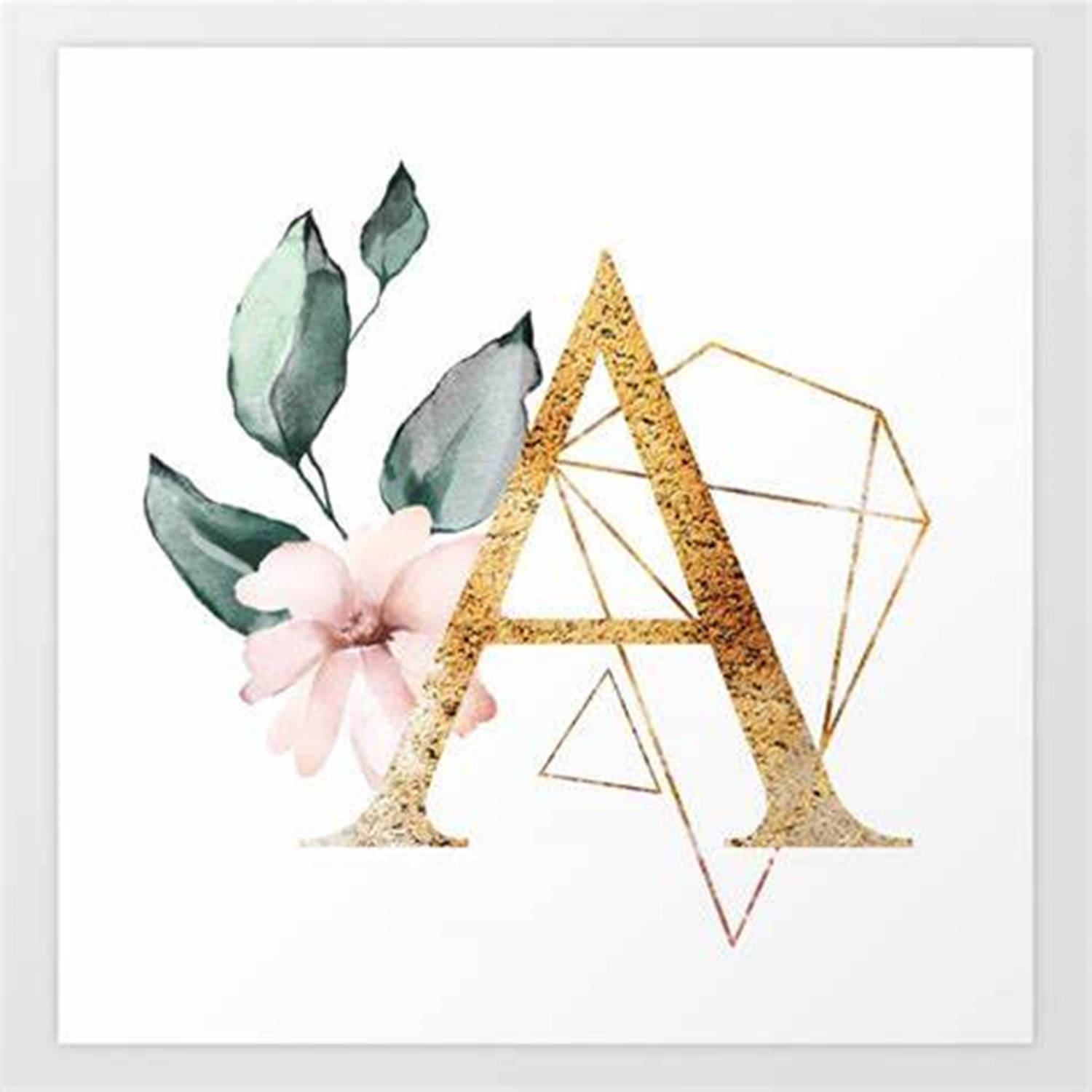 Extravagant Golden Capital Alphabet Letter A With Brilliant Diamonds And Adorned With Elegant Flowers Background