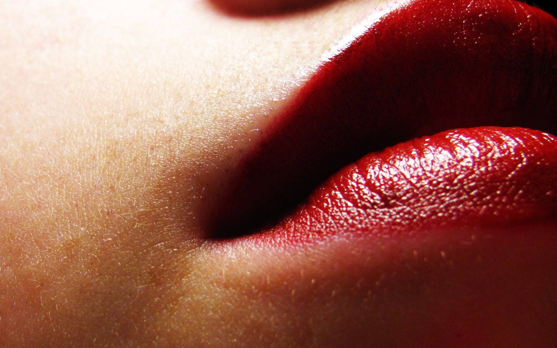 Extreme Close-up Shot Of Red Lips Background