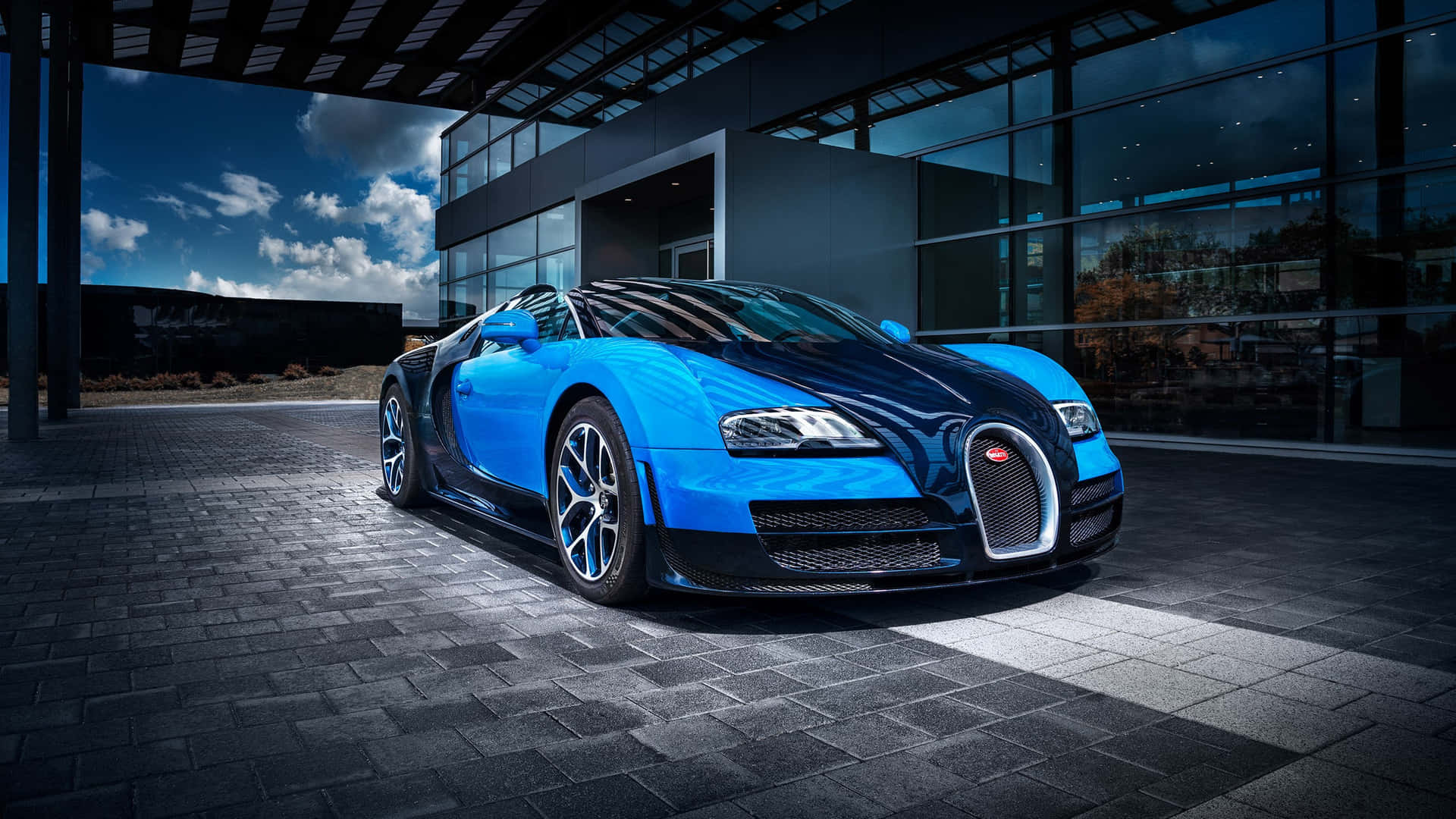 Eye-catching Black Bugatti Car Background