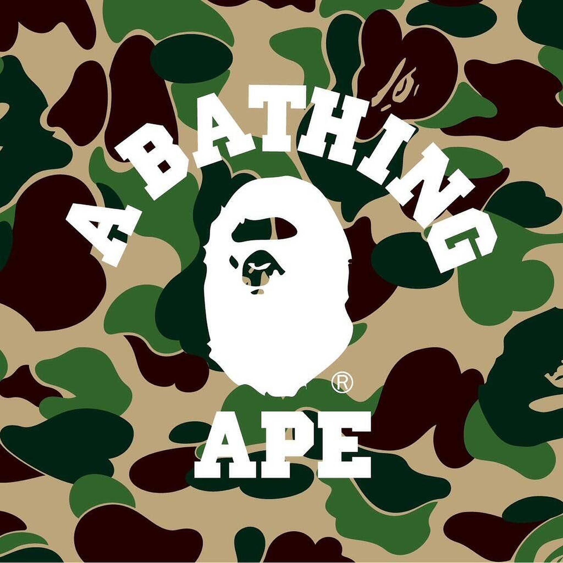 Eye-catching Camouflage Bape Logo Illustration Background