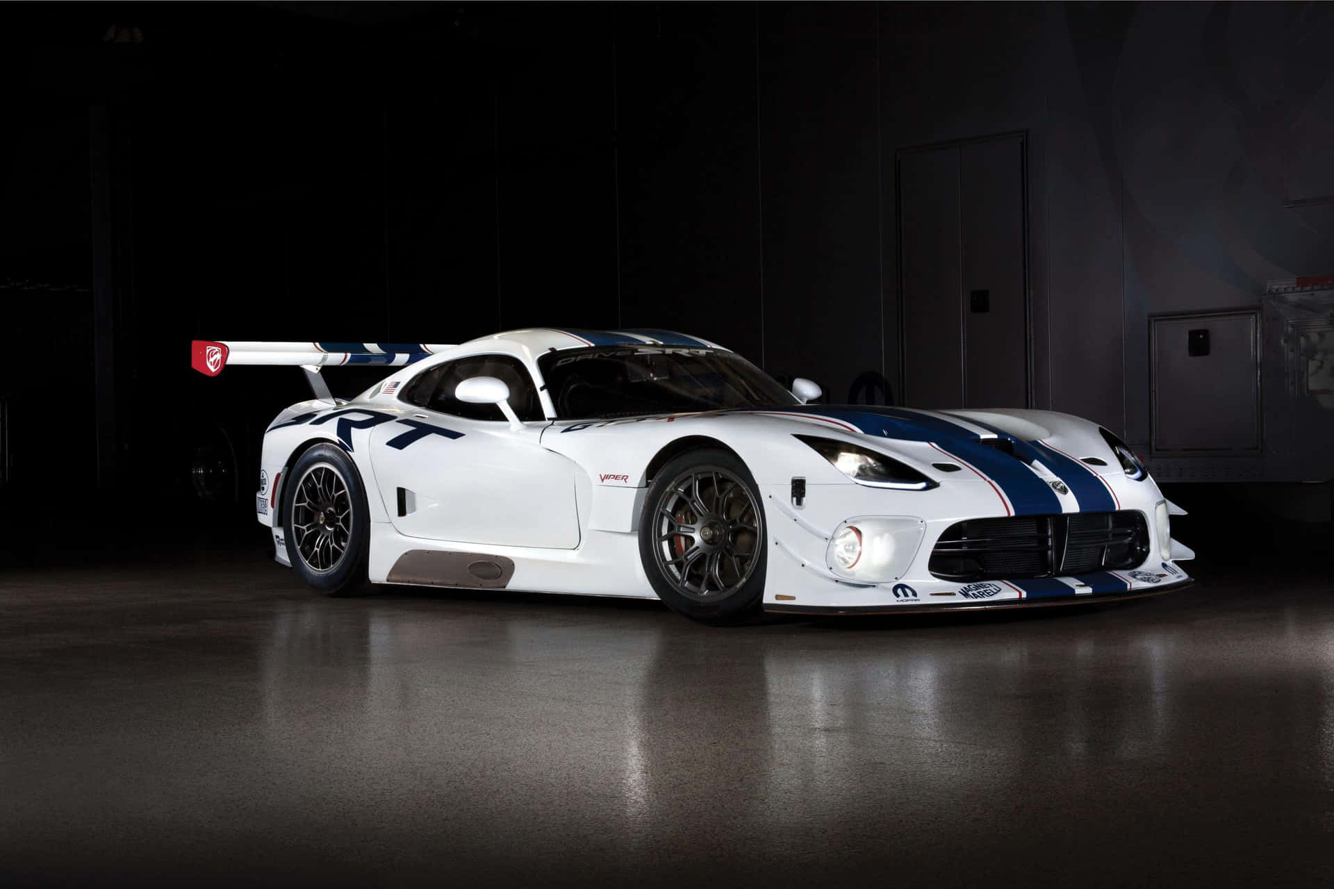 Eye-catching Dodge Viper Characterized By Sleek Design Background