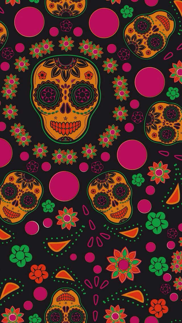 Eye-catching Girly Skull Wallpaper Background