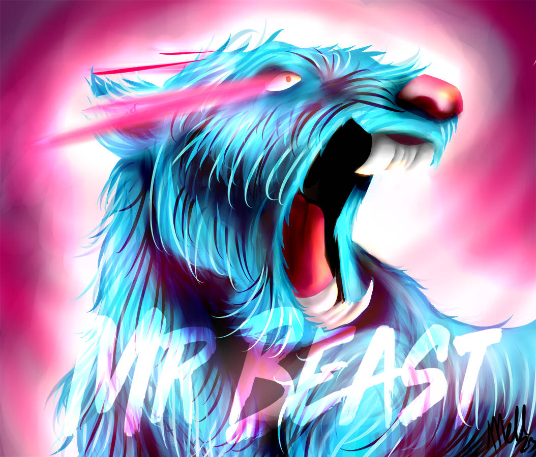 Eye-catching Mr. Beast Logo In Vivid Magenta Background