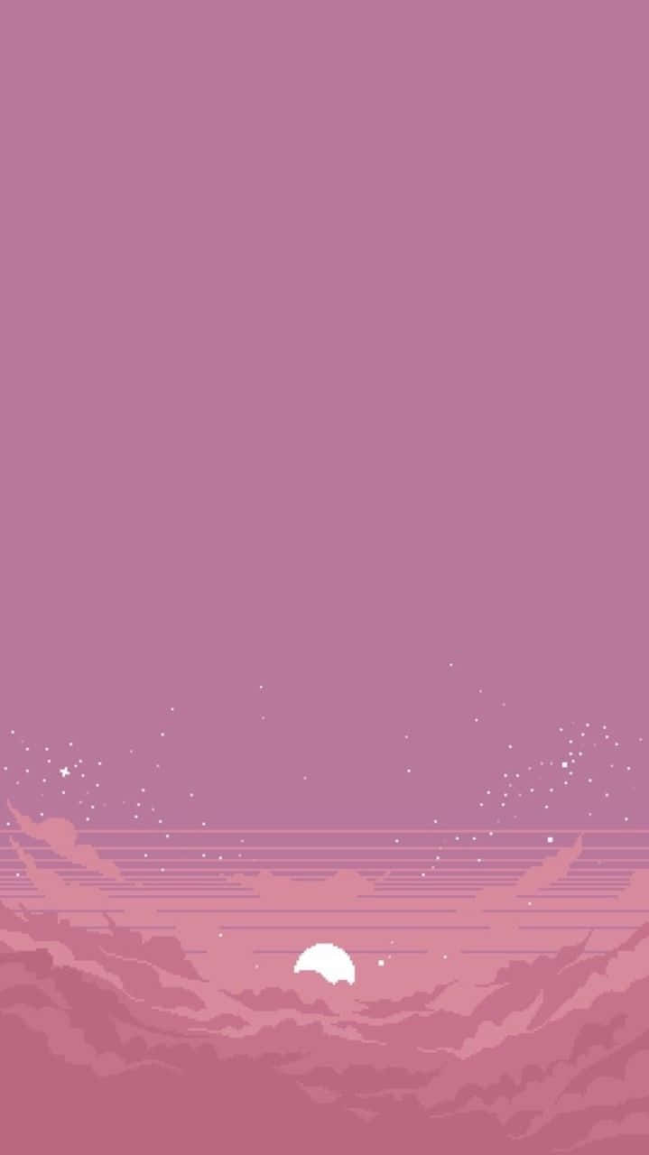 Eye-catching Pixel Art With A Colorful And Vibrant Pink Hue Background