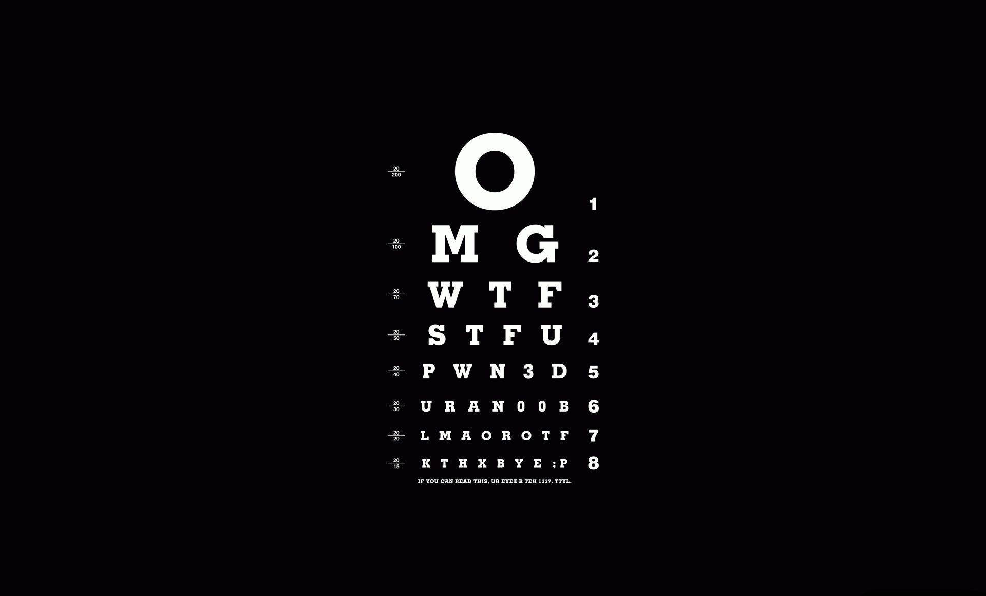 Eye Test With Black Background