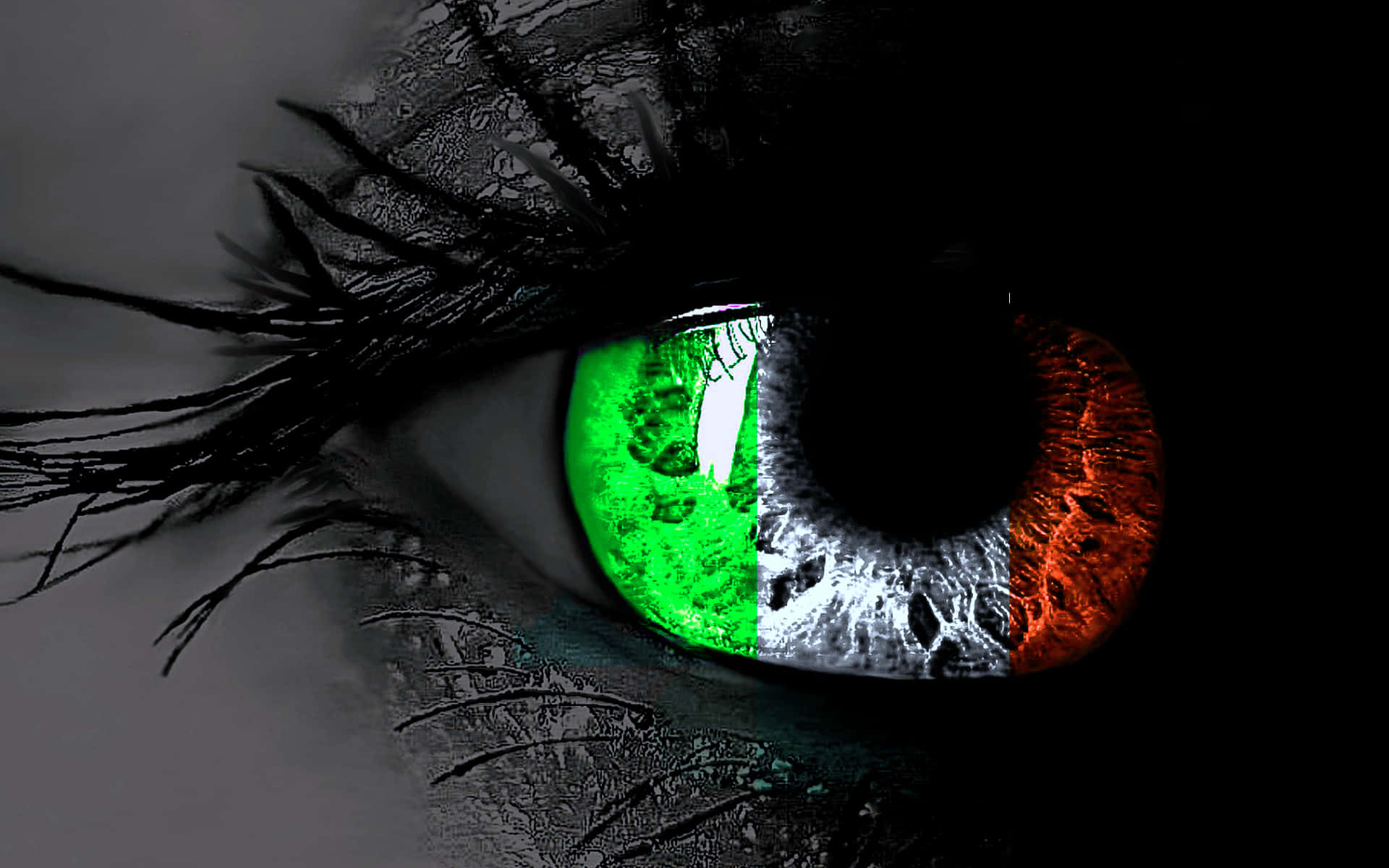 Eye With Celtic Irish Flag Background