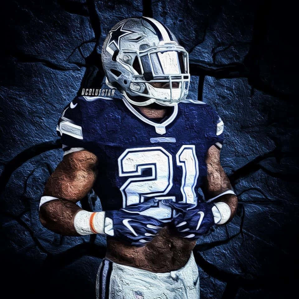 Ezekiel Elliott In An Action Pose