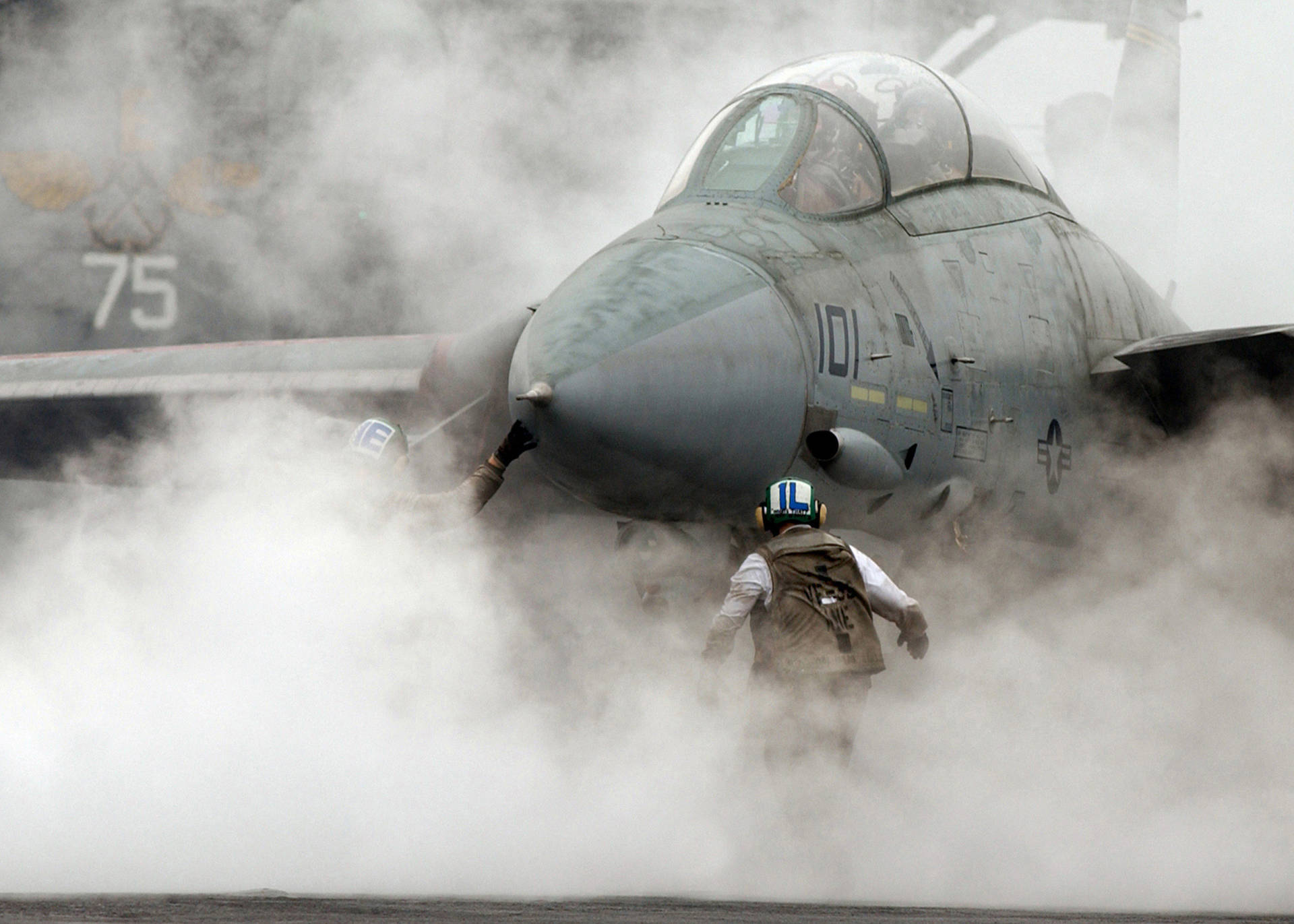 F-14 Fighter Jet Launching Background