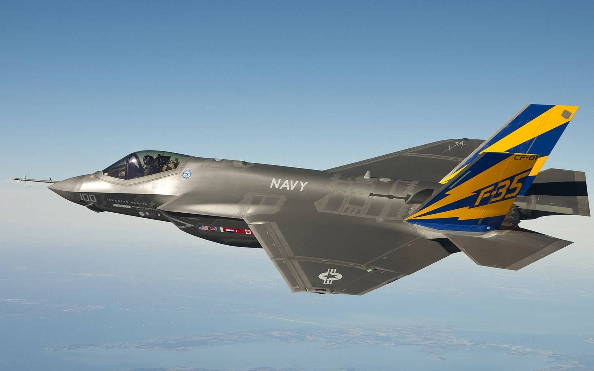 F-35c In The Sky Military Aircraft Desktop Background