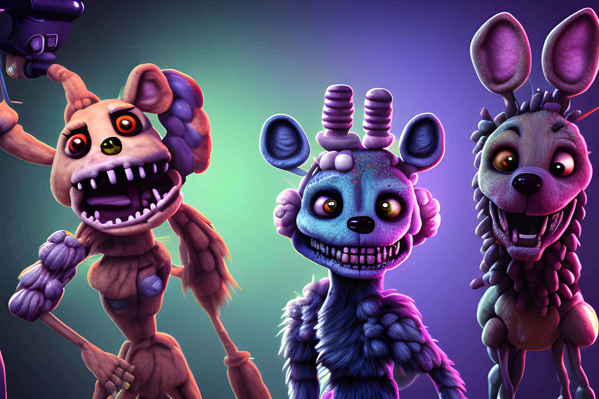 F N A F_ Animated_ Characters_ Group Background