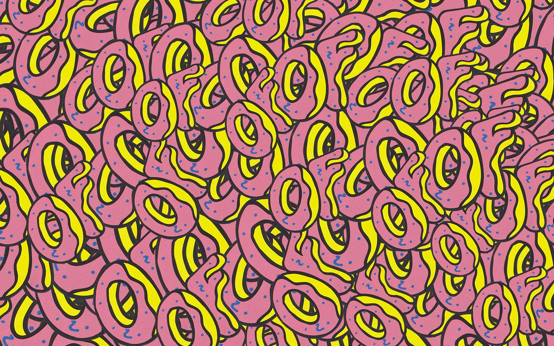 F-shaped Pink Donuts Background