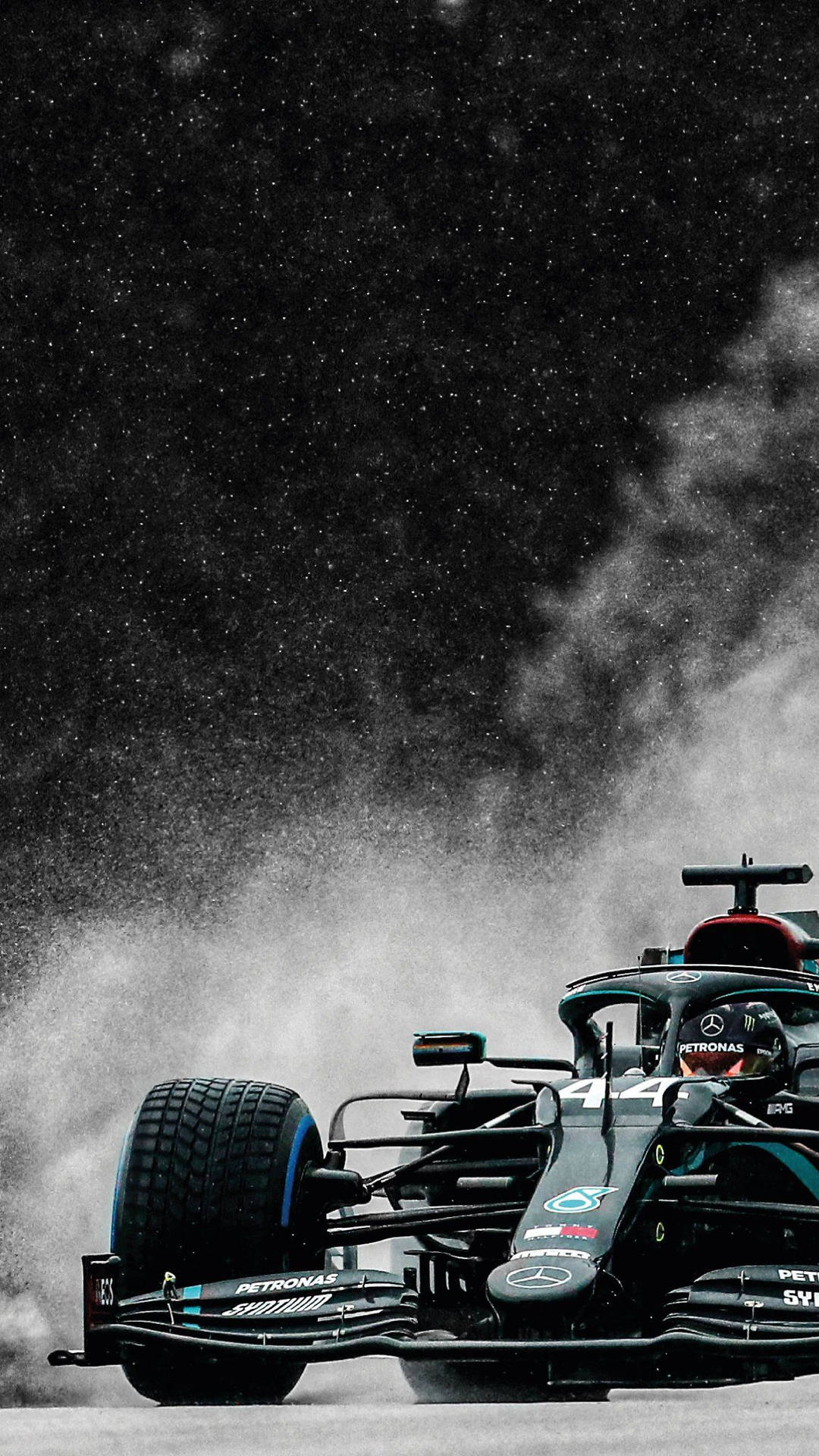 F1 Amg Petronas Against Smoke Iphone Background