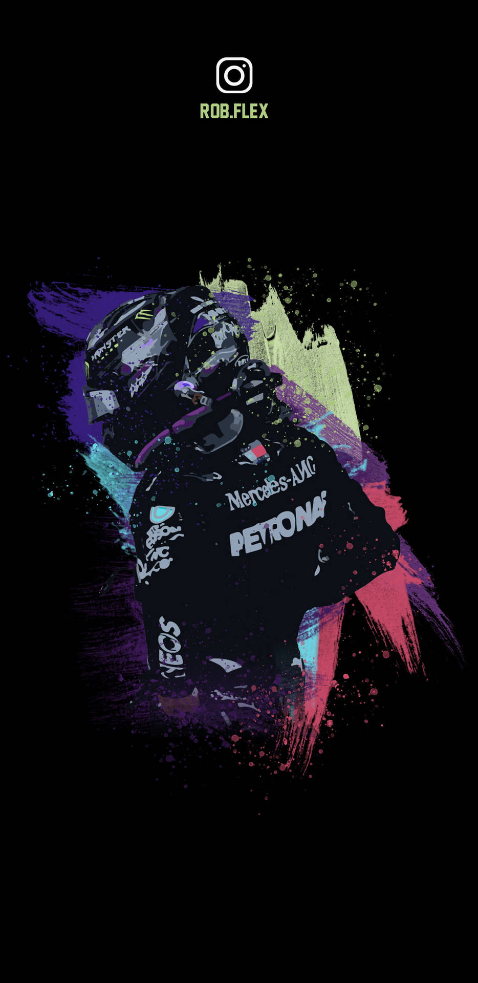 F1 Colorful Lewis Hamilton Iphone Background