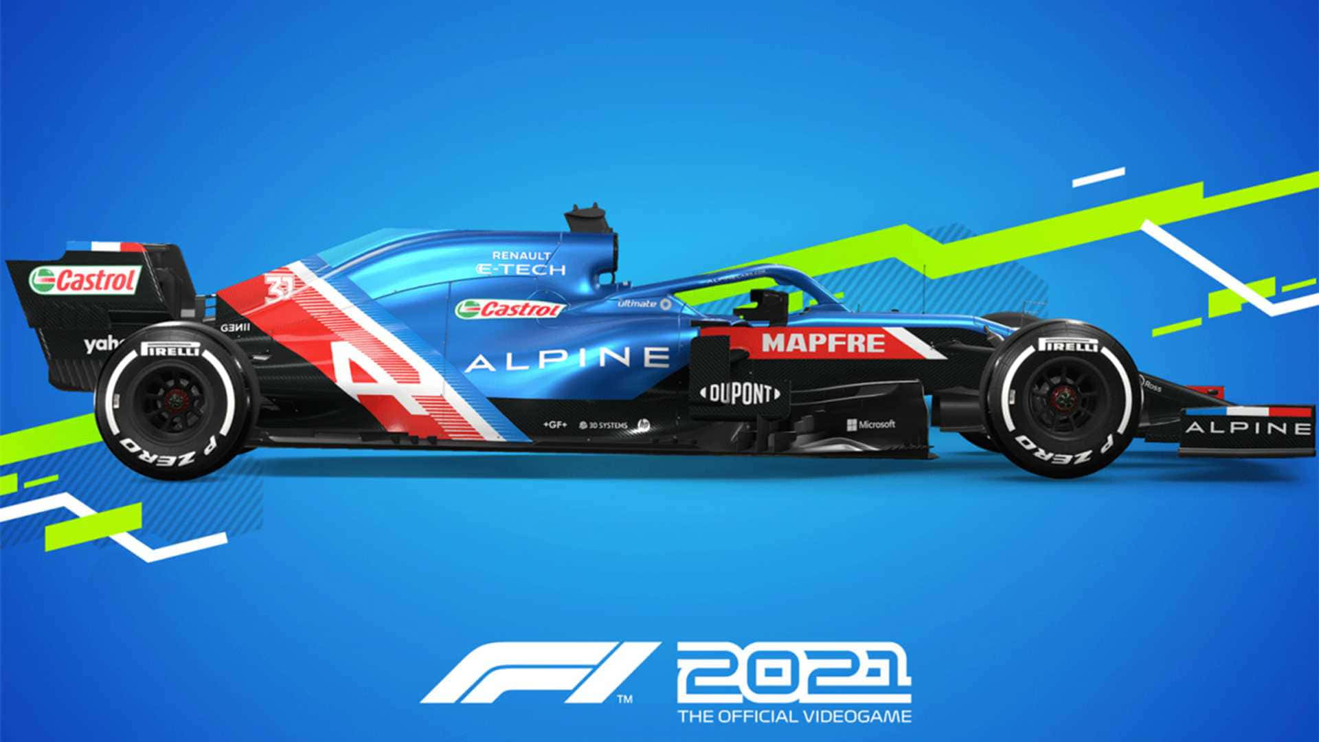 F1 Game 2021 Blue Aesthetic Race Car Background