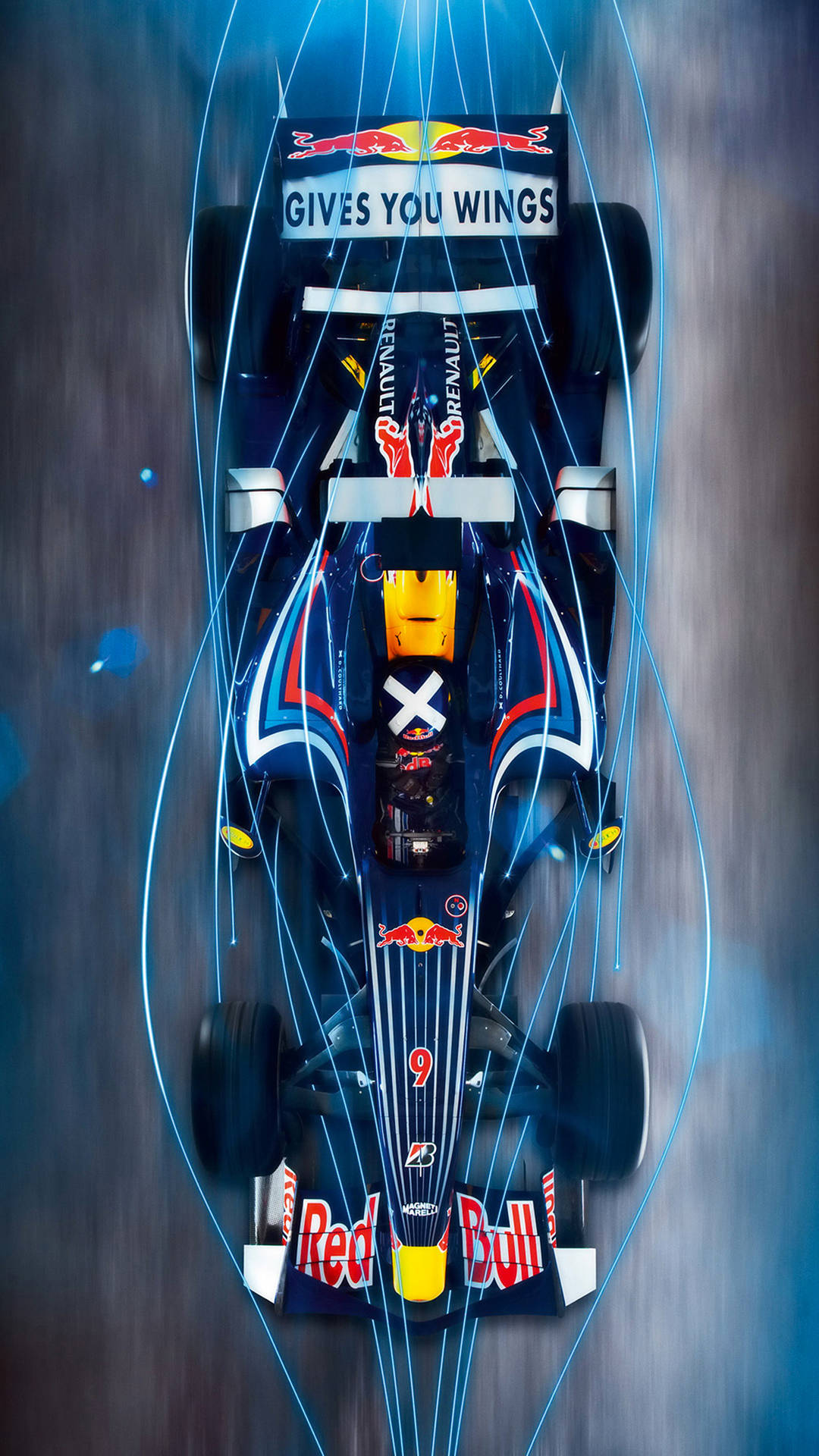 F1 Neon Blue Lights Car Iphone Background