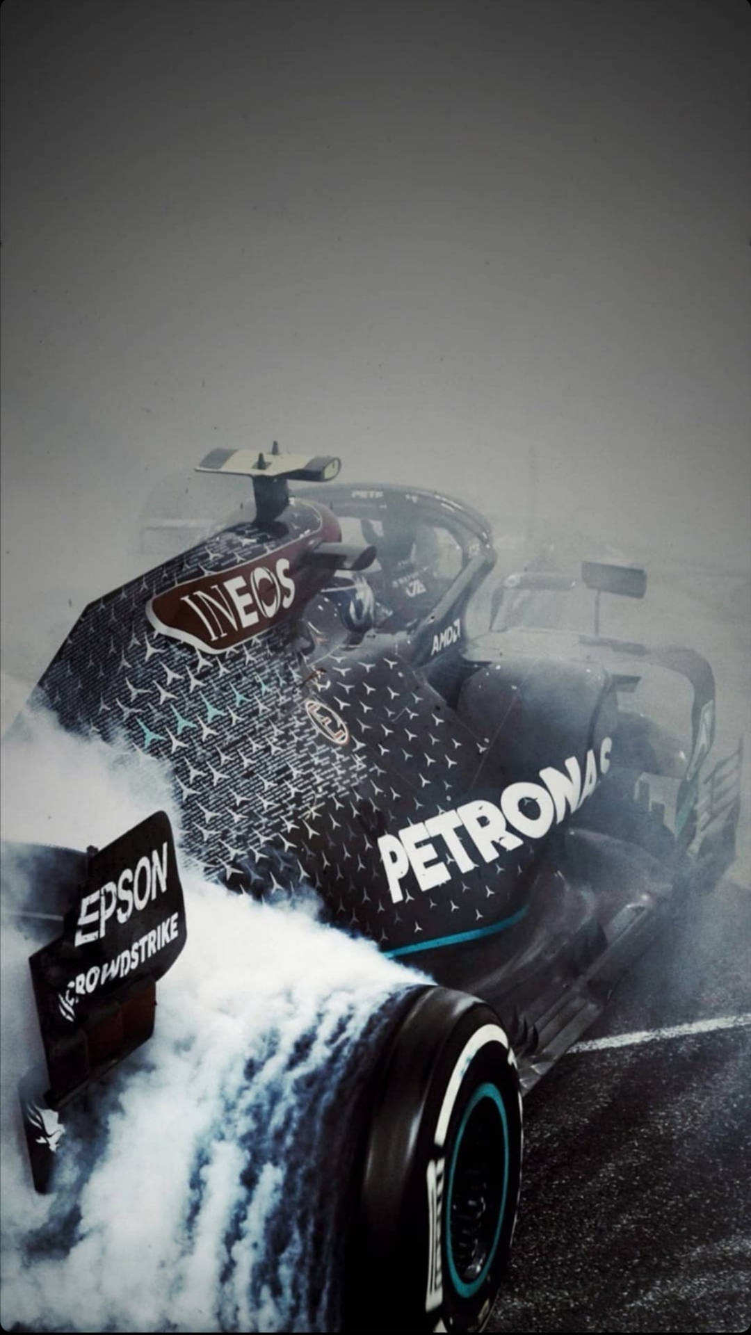 F1 Petronas Drifting Smoke Iphone Background
