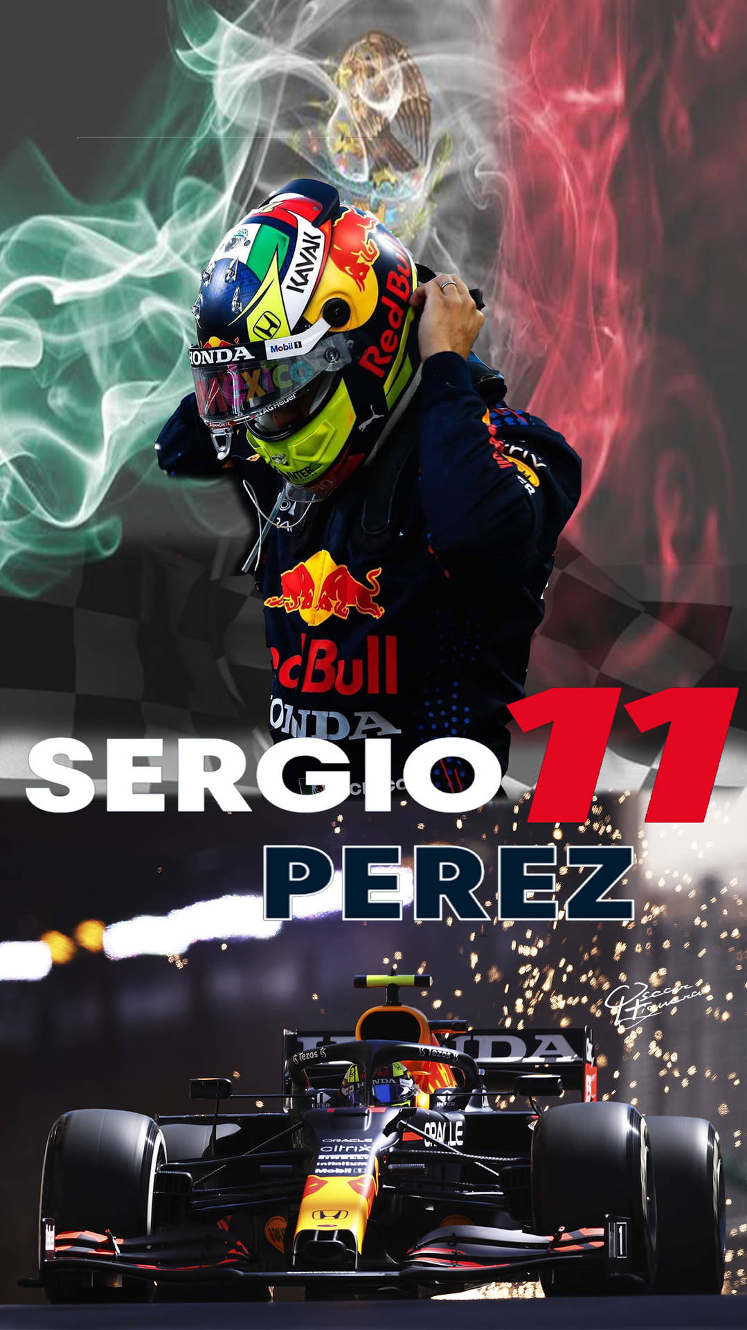 F1 Sergio Perez Racing Car Iphone Background