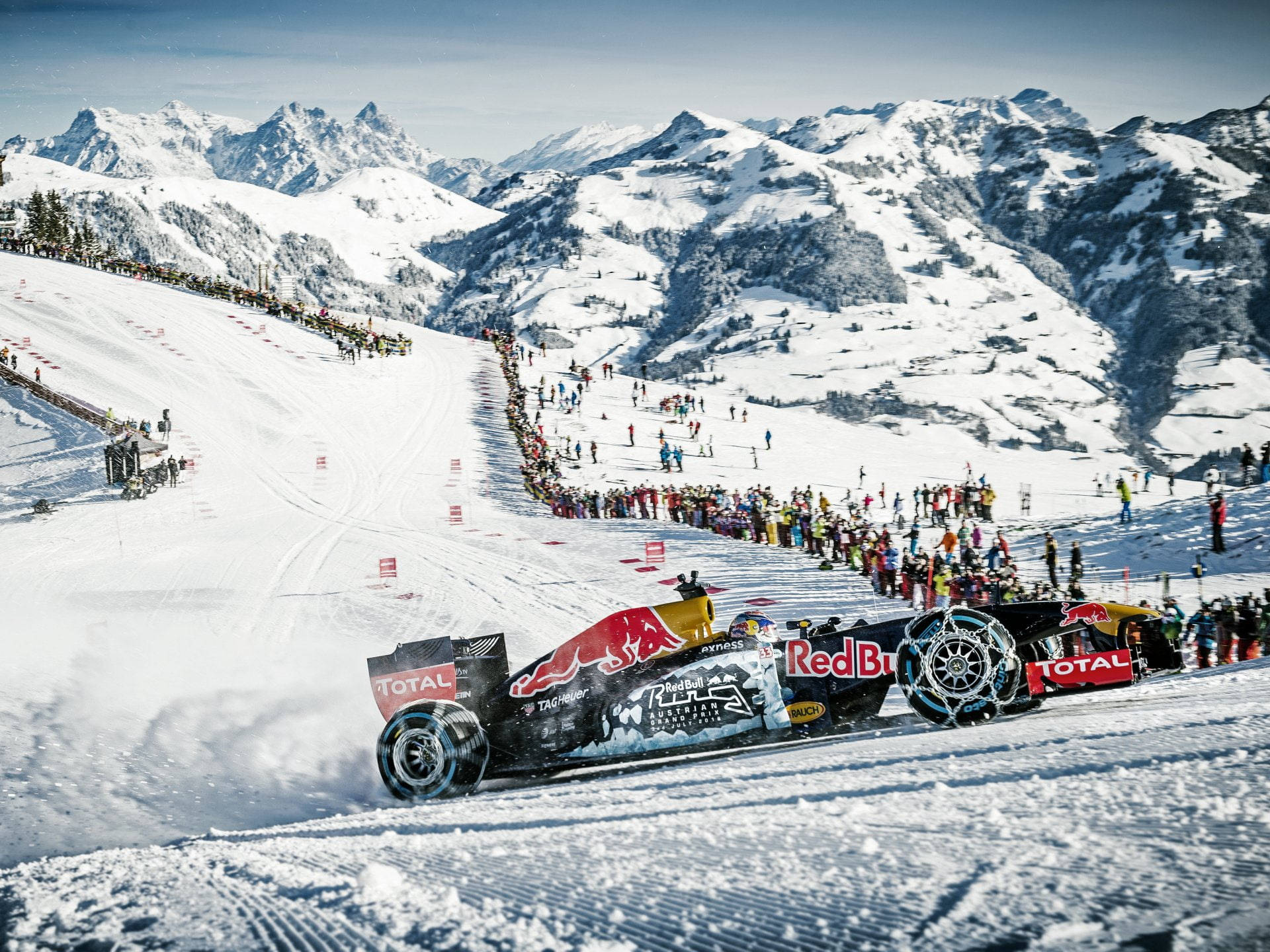 F1 Snowy Race Track Background