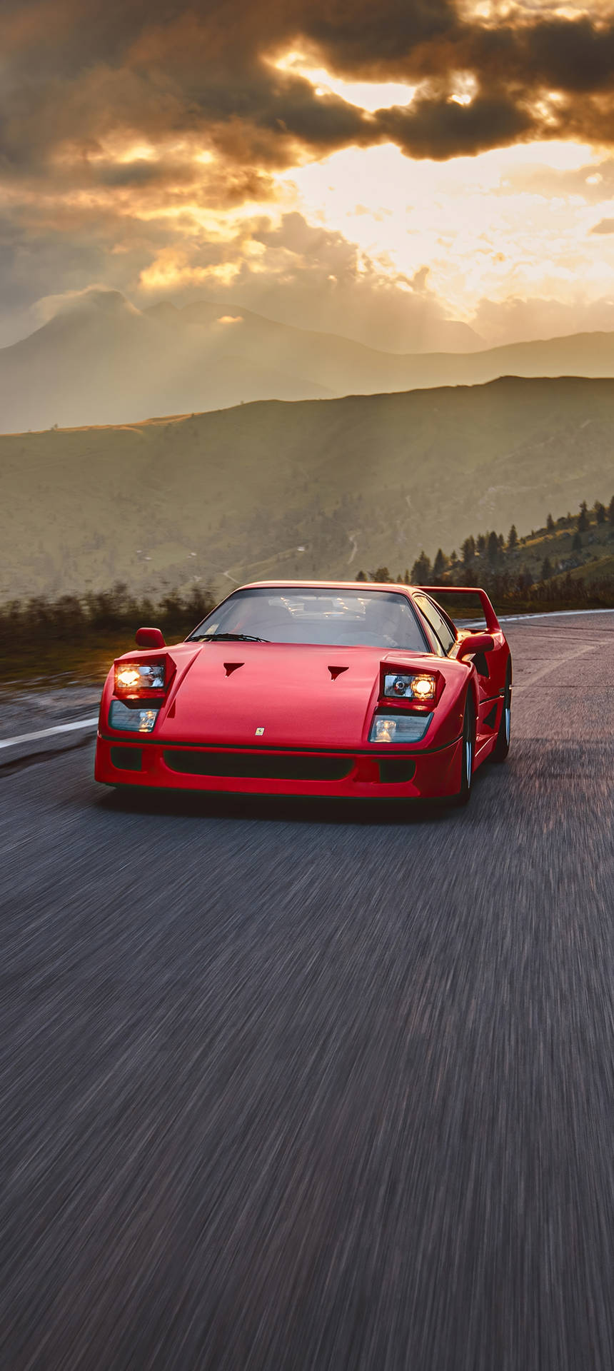 F40 Ferrari Phone During Sunset